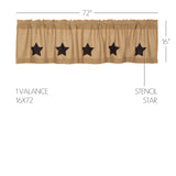 Burlap with Black Stencil Stars Valance