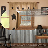 Burlap with Black Stencil Stars Valance