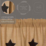 Burlap with Black Stencil Stars Valance