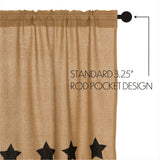 Burlap with Black Stencil Stars Valance