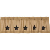 Burlap with Black Stencil Stars Valance