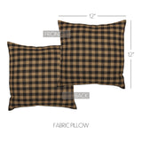 Country Primitive Black Check Fabric Pillow