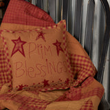 Ninepatch Star Prim Blessings Pillow