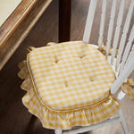 Country Farmhouse Golden Honey Ruffled Chair Pad