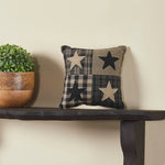 Country Primitive Black Check Star Pillow