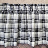 Black and Gray Plaid Homespun Valance