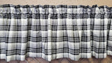 Country Primitive Black and Gray Plaid Homespun Valance