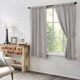 Country Farmhouse Burlap Dove Gray Curtain Panels