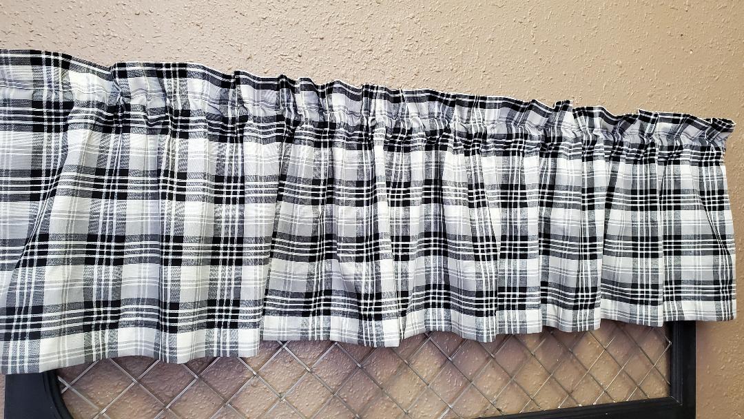 thumbnail image 2 of Handmade Country Primitive Black Checked Fabric Lampshade – Medium, Homespun Style 2 of 6