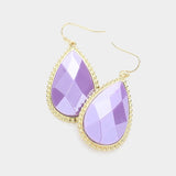 Purple Teardrop Dangle Earrings