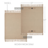 Country Primitive Pip Vine Star Woven Throw 50X60