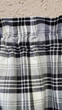 Country Primitive Black and Gray Plaid Homespun Valance