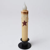 Country Primitive Red Star Timer Taper Candle 7"
