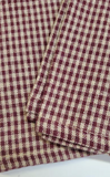 2 Country Primitive Burgundy Gingham Check Homespun Hand Towels