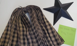 50 Black Plaid Homespun Fabric Strips 1" x 18"
