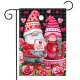 Valentine's Gnome Garden Flag
