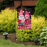 Country Primitive Valentine's Gnomes Garden Flag