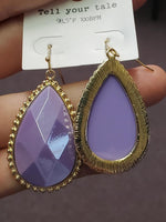 Lavender Teardrop Dangle Earrings
