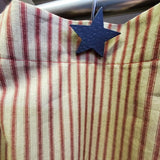 Primitive Red Ticking Homespun Shower Curtain