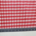 Red White Gingham Check Fabric by the Yard