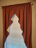 Primitive Burgundy and Green Plaid Homespun Romantic Swags