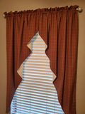 Primitive Burgundy and Green Plaid Homespun Romantic Swags
