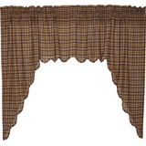 Country Primitive Prescott Brown Plaid Swags - BJS Country Charm