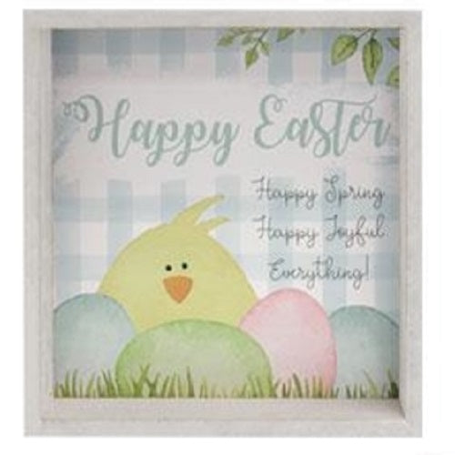 Happy Easter Chic & Eggs Box Sign - BJS Country Charm