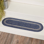 Great Falls Blue Jute Stair Tread Oval 27" - BJS Country Charm