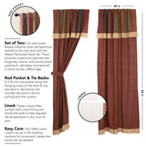 Maisie Curtain Panels w Attached Patch Valance - BJS Country Charm