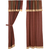 Maisie Curtain Panels w Attached Patch Valance - BJS Country Charm