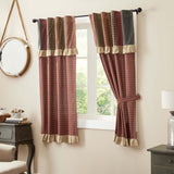 Maisie Curtain Panels w Attached Patch Valance - BJS Country Charm