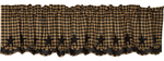 Country Primitive Black Star Layered Scalloped Valance - BJS Country Charm