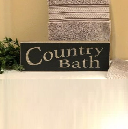 Wooden Country Bath Block Sign