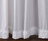 Country Farmhouse White Sheer Ruffled Curtain Panels - BJS Country Charm