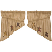 Stratton Burlap Applique Star Prairie Swags