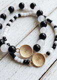 2 Pc Beaded Soccer Stretch Bracelets
