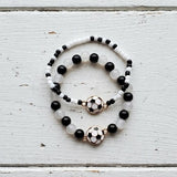 2 Pc Beaded Soccer Stretch Bracelets