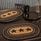 Country Primitive Farmhouse Star Braided Jute Placemat