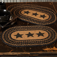 Country Primitive Farmhouse Star Braided Jute Placemat