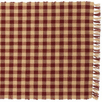 Country Primitive Small Burgundy Check Table Runner 54"