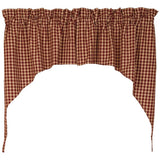 Country Primitive Small Burgundy Check Swags