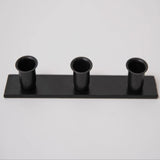 Primitive Black Iron Three Candle Windowsill Taper Holder