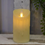 4" Cream Moving Flame Timer Pillar Candle w Timer