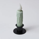 Country Primitive Sage Battery Operated Timer Taper LED Candle 4.5"