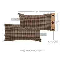Black Check Star Pillow Case Set
