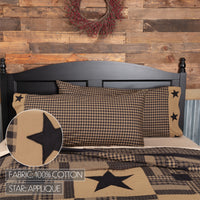 Black Check Star Pillow Case Set