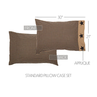 Black Check Star Pillow Case Set