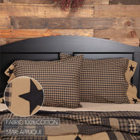 Black Check Star Pillow Case Set