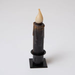 Country Primitive Black Battery Operated Timer Taper Candle 4.5"